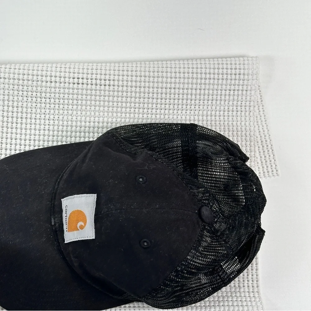 Carhartt workwear trucker hat mesh back black snapback